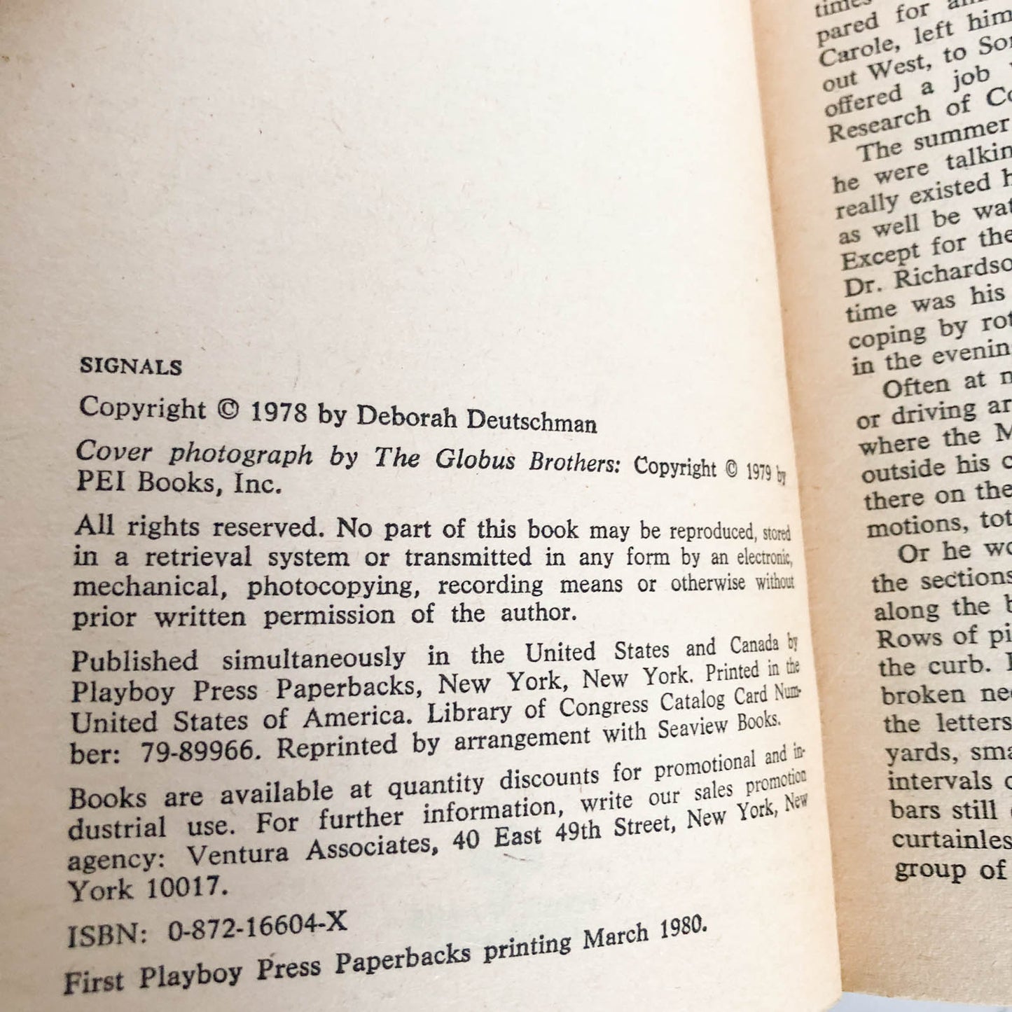 Signals by Deborah Deutschman [1980 PAPERBACK]