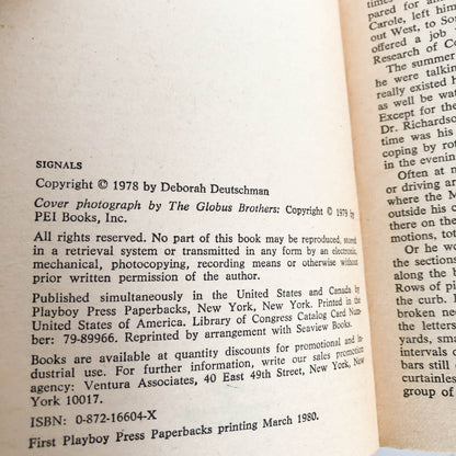 Signals by Deborah Deutschman [1980 PAPERBACK]