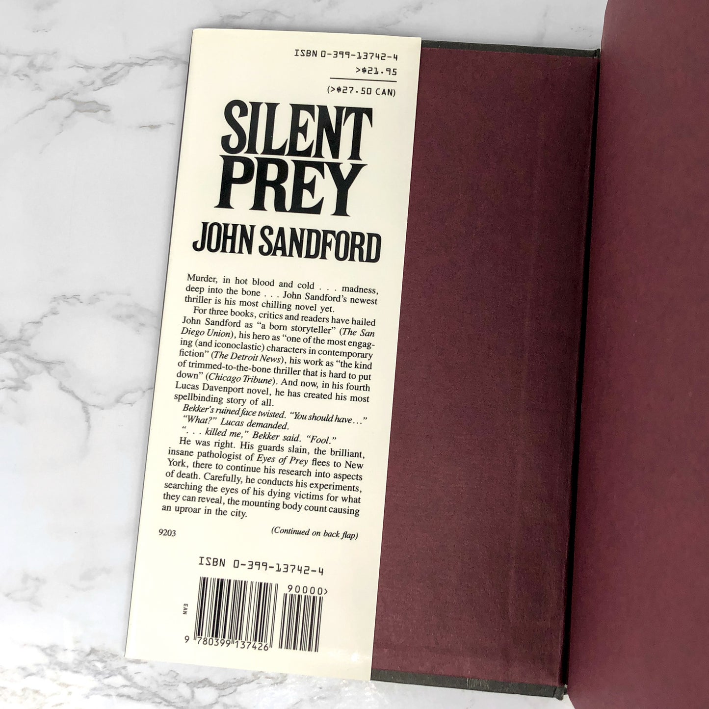 Silent Prey by John Sandford [FIRST EDITION • FIRST PRINTING] 1992