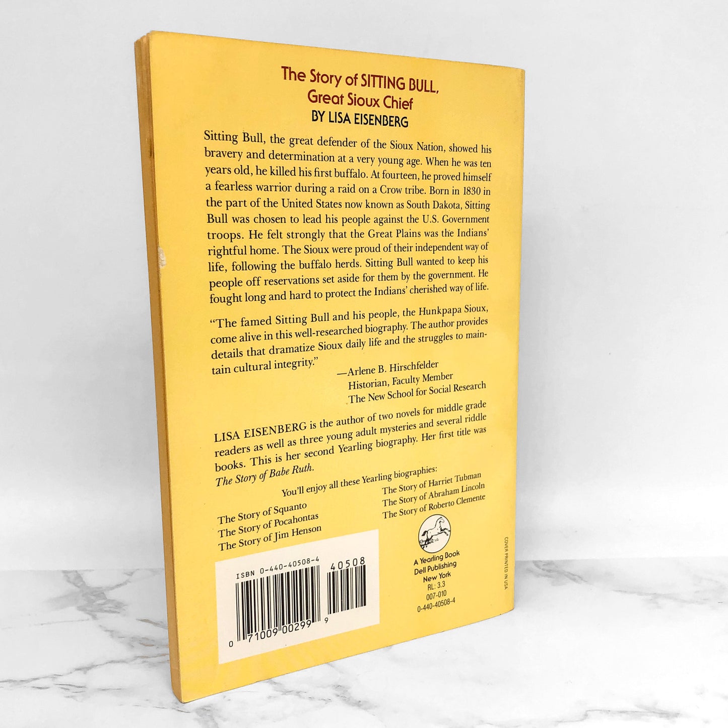 The Story of Sitting Bull, Great Sioux Chief by Lisa Eisenberg [TRADE PAPERBACK] 1991 • Dell