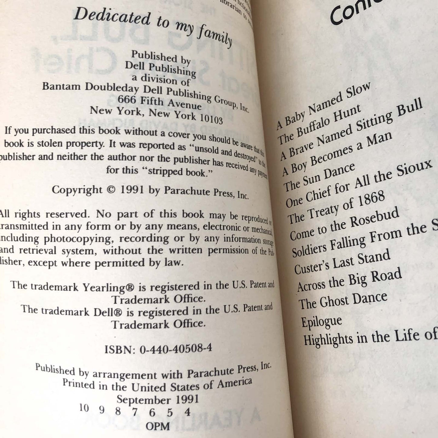 The Story of Sitting Bull, Great Sioux Chief by Lisa Eisenberg [TRADE PAPERBACK] 1991 • Dell