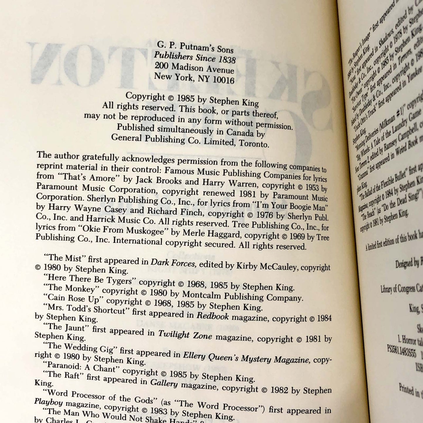 Skeleton Crew by Stephen King [1985 HARDCOVER]