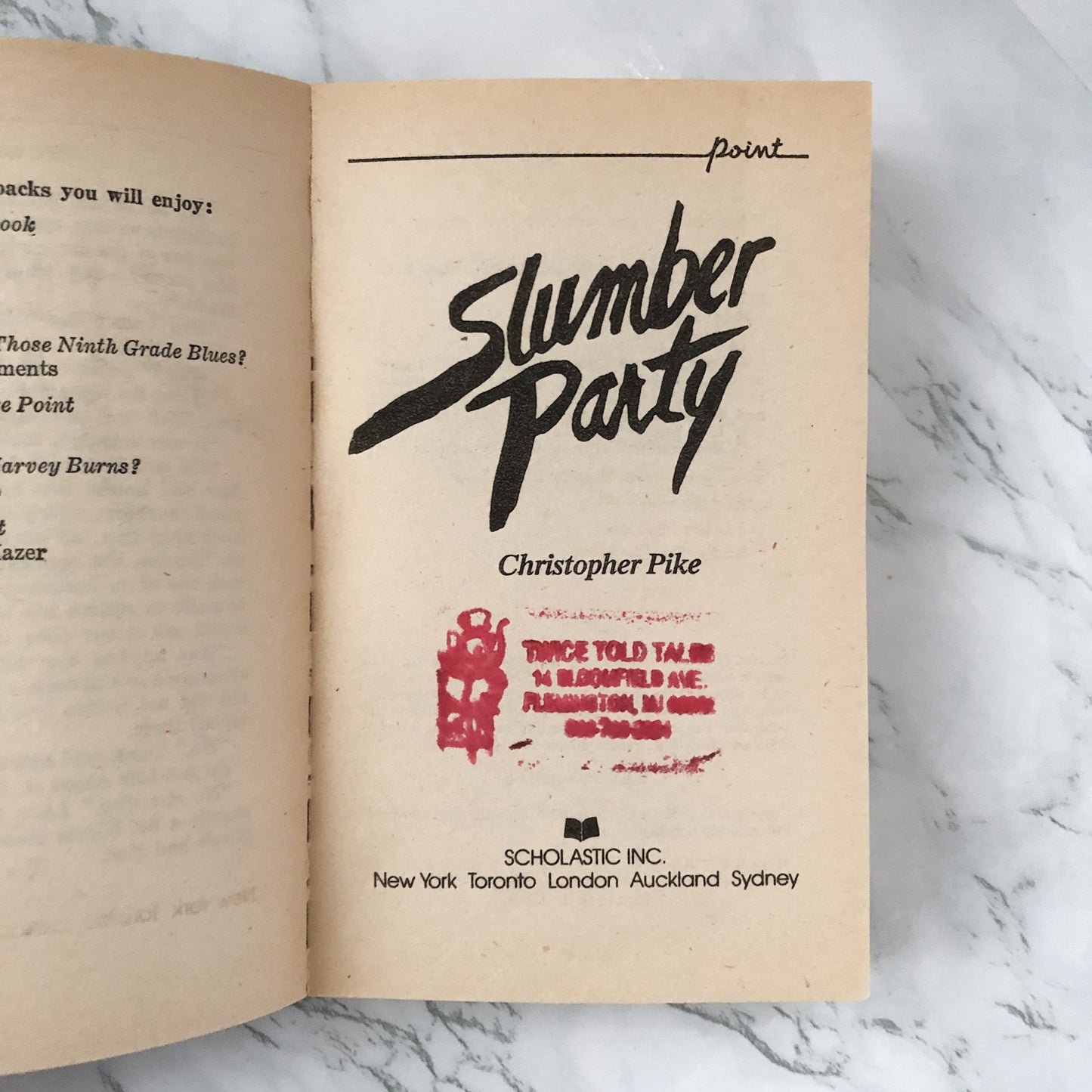 Slumber Party by Christopher Pike [FIRST EDITION / 1985] Point Horror #1