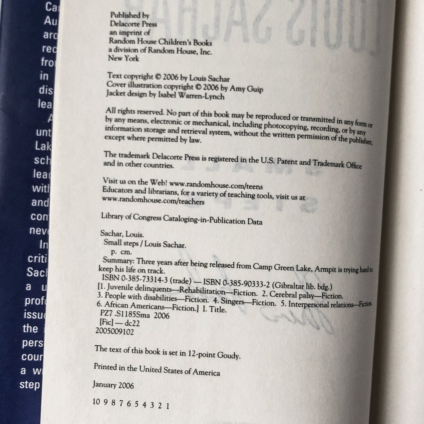 Small Steps (Holes #2) by Louis Sachar SIGNED! [FIRST EDITION] - Bookshop Apocalypse