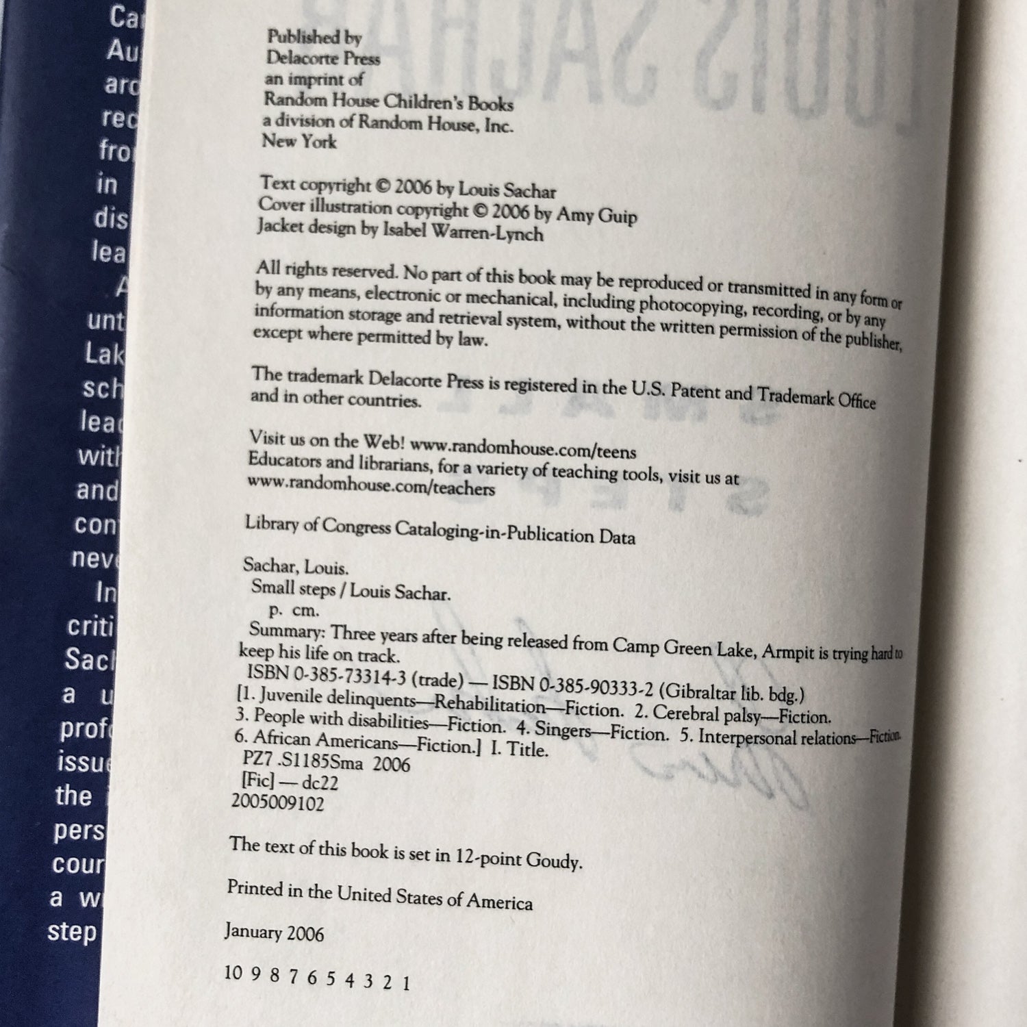 Small Steps (Holes #2) by Louis Sachar SIGNED! [FIRST EDITION] - Bookshop Apocalypse