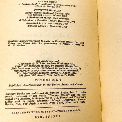 Smiley's People by John Le Carré [FIRST PAPERBACK PRINTING] 1980 • Bantam
