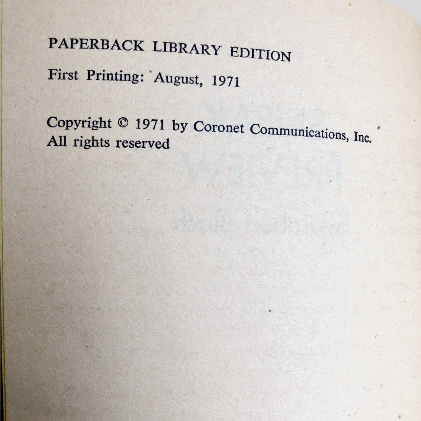 Sneak Preview by Robert Bloch [FIRST PRINTING / 1971]