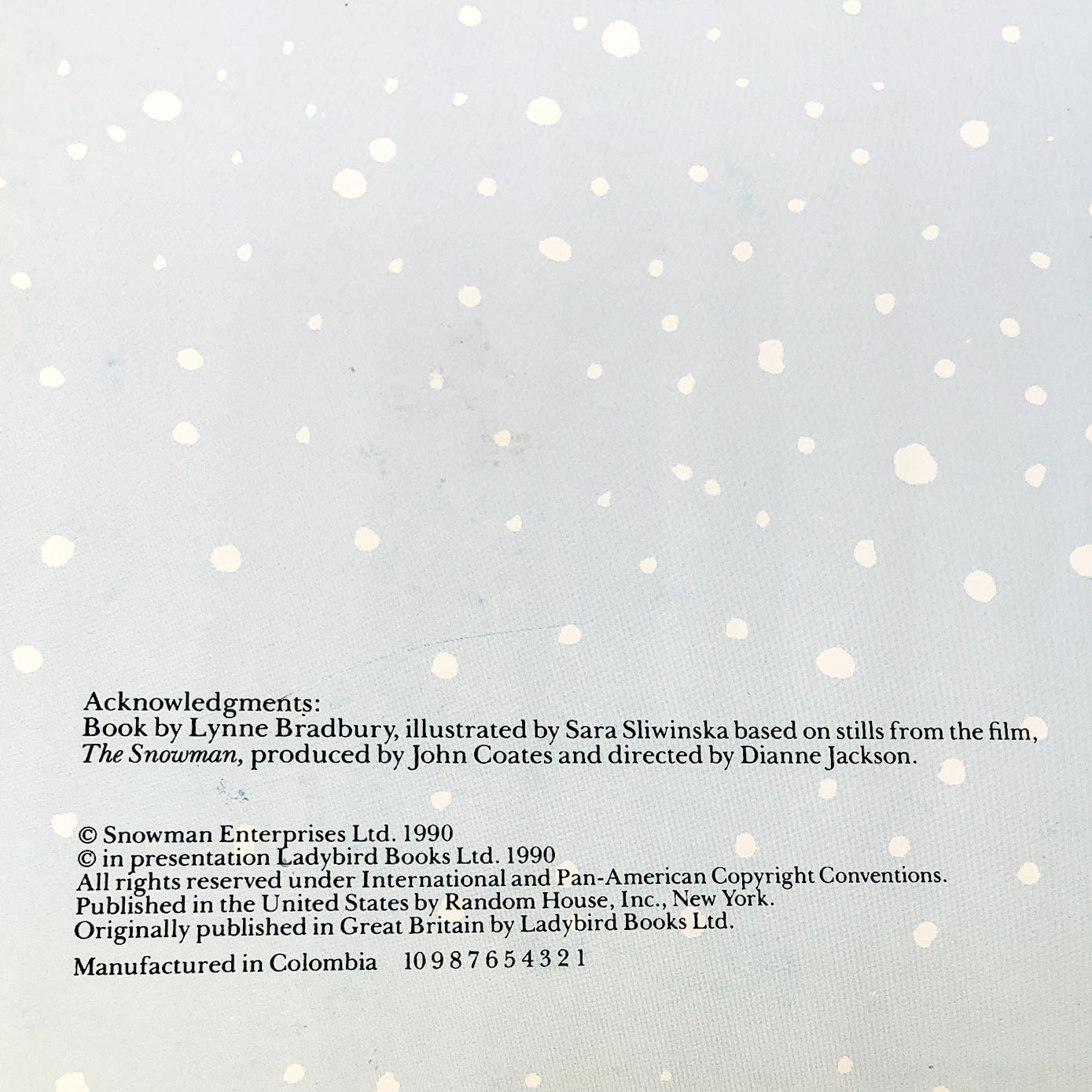 The Snowman Flap Book by Raymond Briggs [FIRST EDITION • FIRST PRINTING] 1990