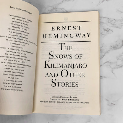 The Snows of Kilimanjaro & Other Stories by Ernest Hemingway [TRADE PAPERBACK] 1995
