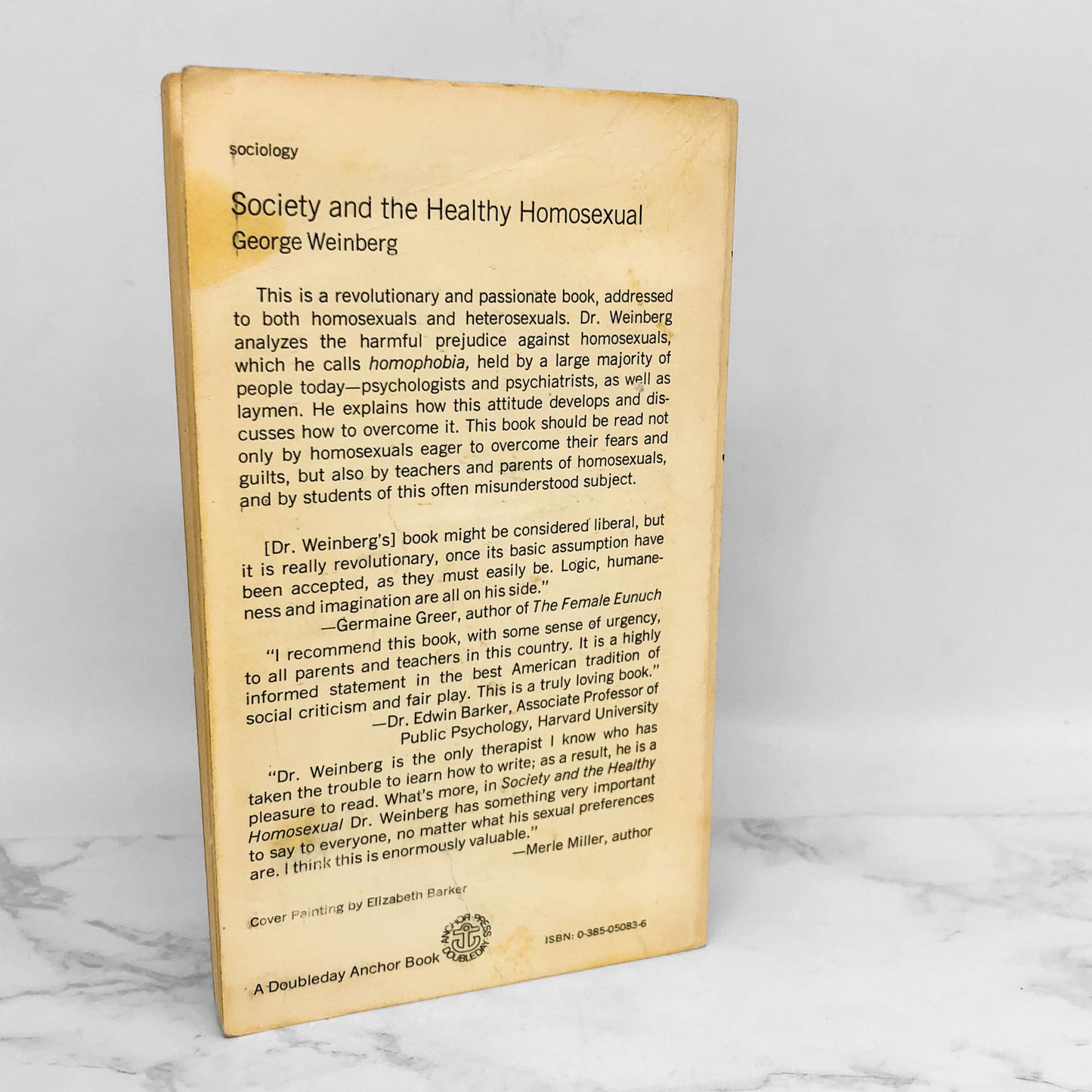 Society and the Healthy Homosexual by George Weinberg [FIRST PAPERBACK PRINTING] 1973 *See Condition