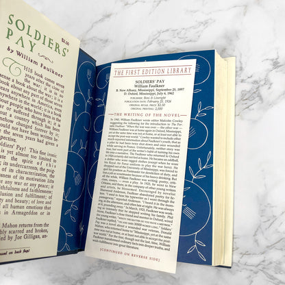 Soldiers' Pay by William Faulkner [FIRST EDITION FACSIMILE] 1954