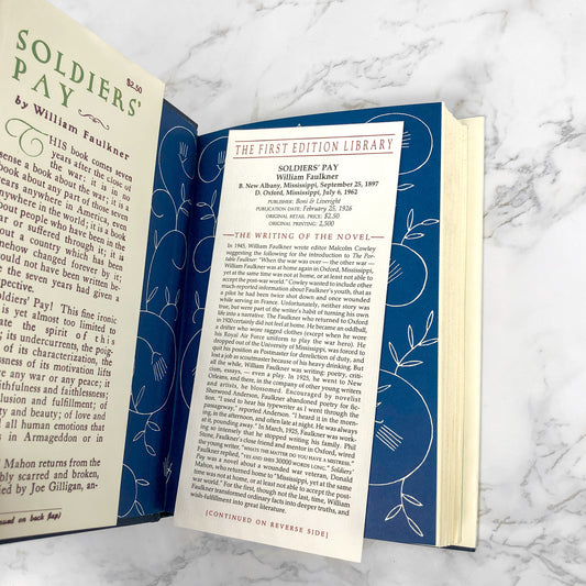 Soldiers' Pay by William Faulkner [FIRST EDITION FACSIMILE] 1954