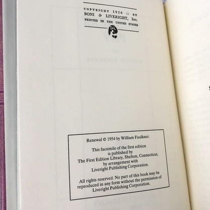 Soldiers' Pay by William Faulkner [FIRST EDITION FACSIMILE] 1954