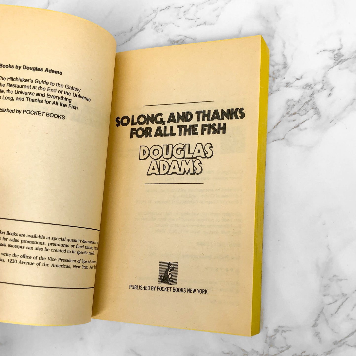 So Long and Thanks For All the Fish by Douglas Adams [FIRST PAPERBACK EDITION] 1985