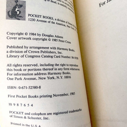 So Long and Thanks For All the Fish by Douglas Adams [FIRST PAPERBACK EDITION] 1985