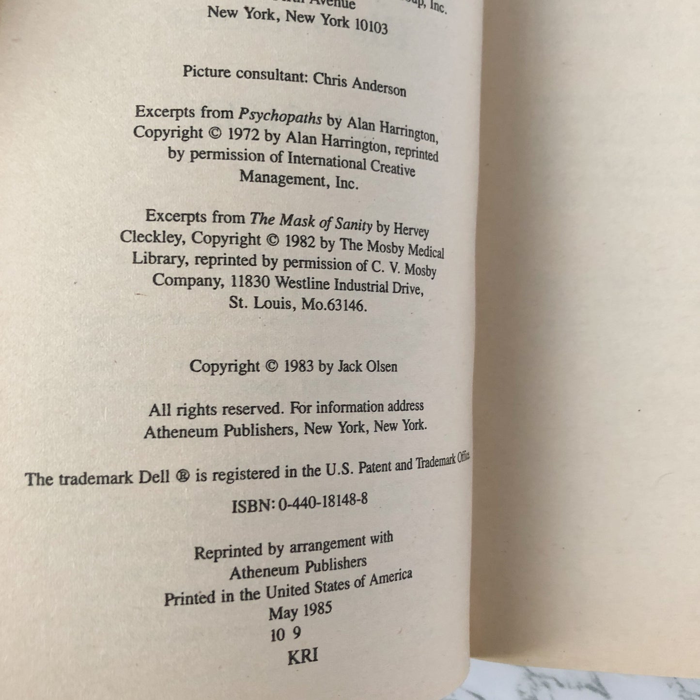 "Son" A Psychopath & His Victims by Jack Olsen [1985 PAPERBACK] - Bookshop Apocalypse