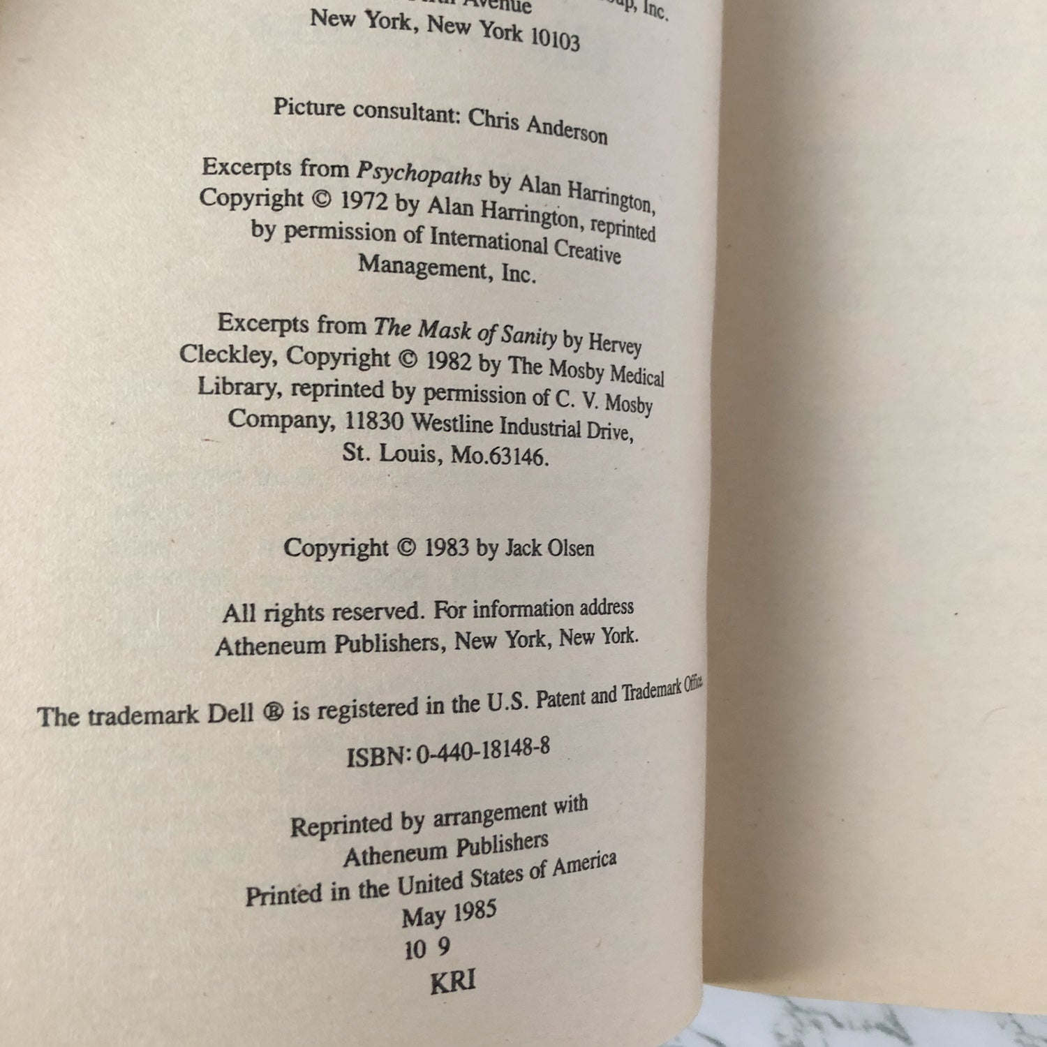 "Son" A Psychopath & His Victims by Jack Olsen [1985 PAPERBACK] - Bookshop Apocalypse