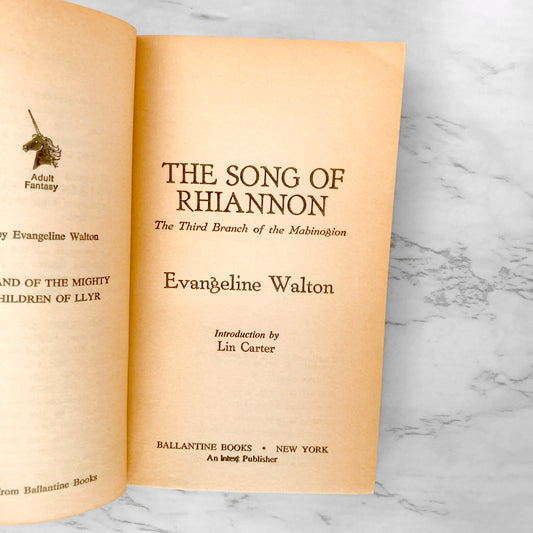 The Song of Rhiannon by Evangeline Walton [FIRST EDITION / FIRST PRINTING] 1972