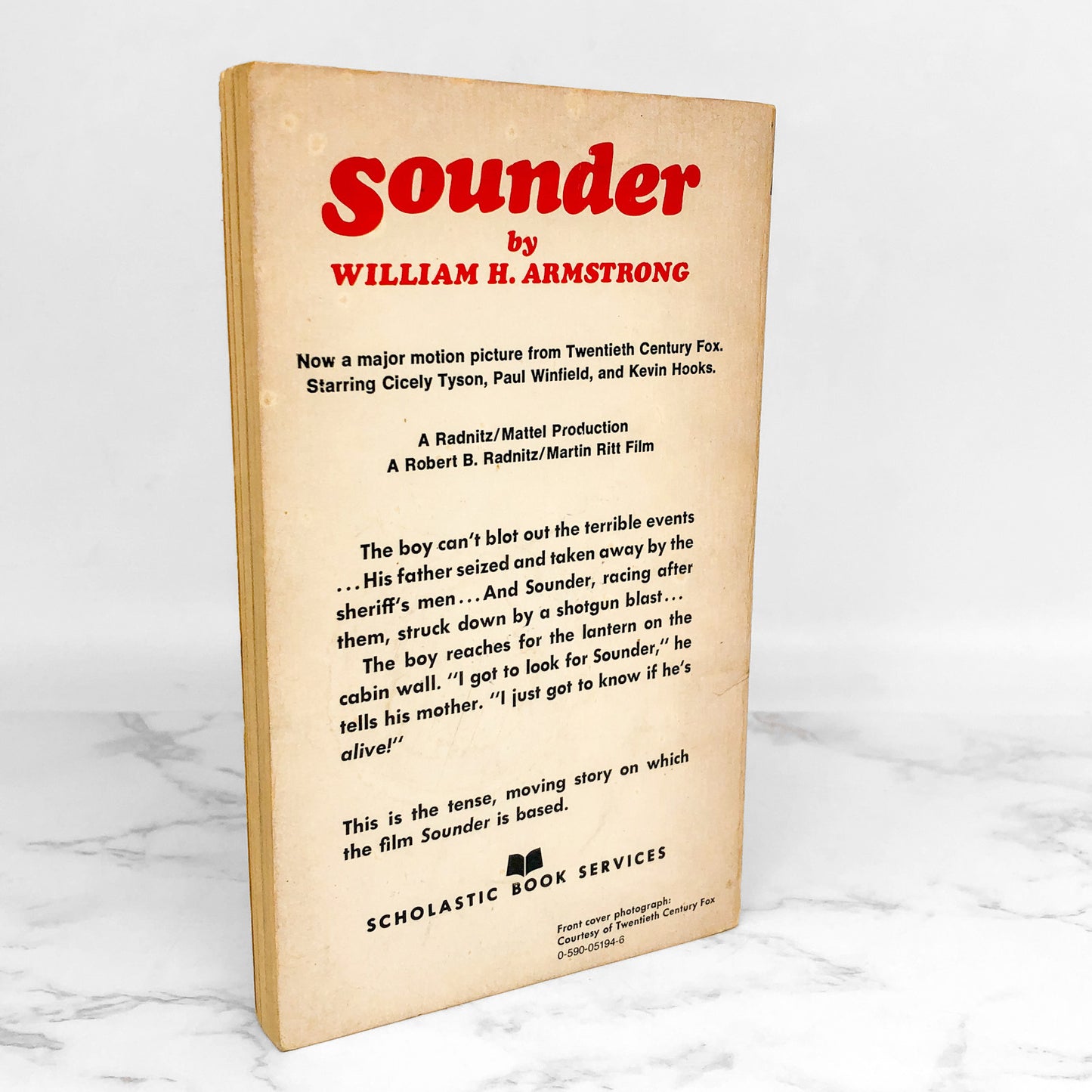 Sounder by William H. Armstrong [MOVIE TIE-IN PAPERBACK] 1972 • Scholastic