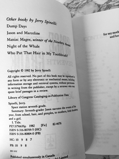 Space Station Seventh Grade by Jerry Spinelli [1982 PAPERBACK] - Bookshop Apocalypse