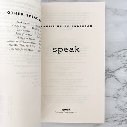 Speak by Laurie Halse Anderson [TRADE PAPERBACK] 2003 • Penguin Putnam