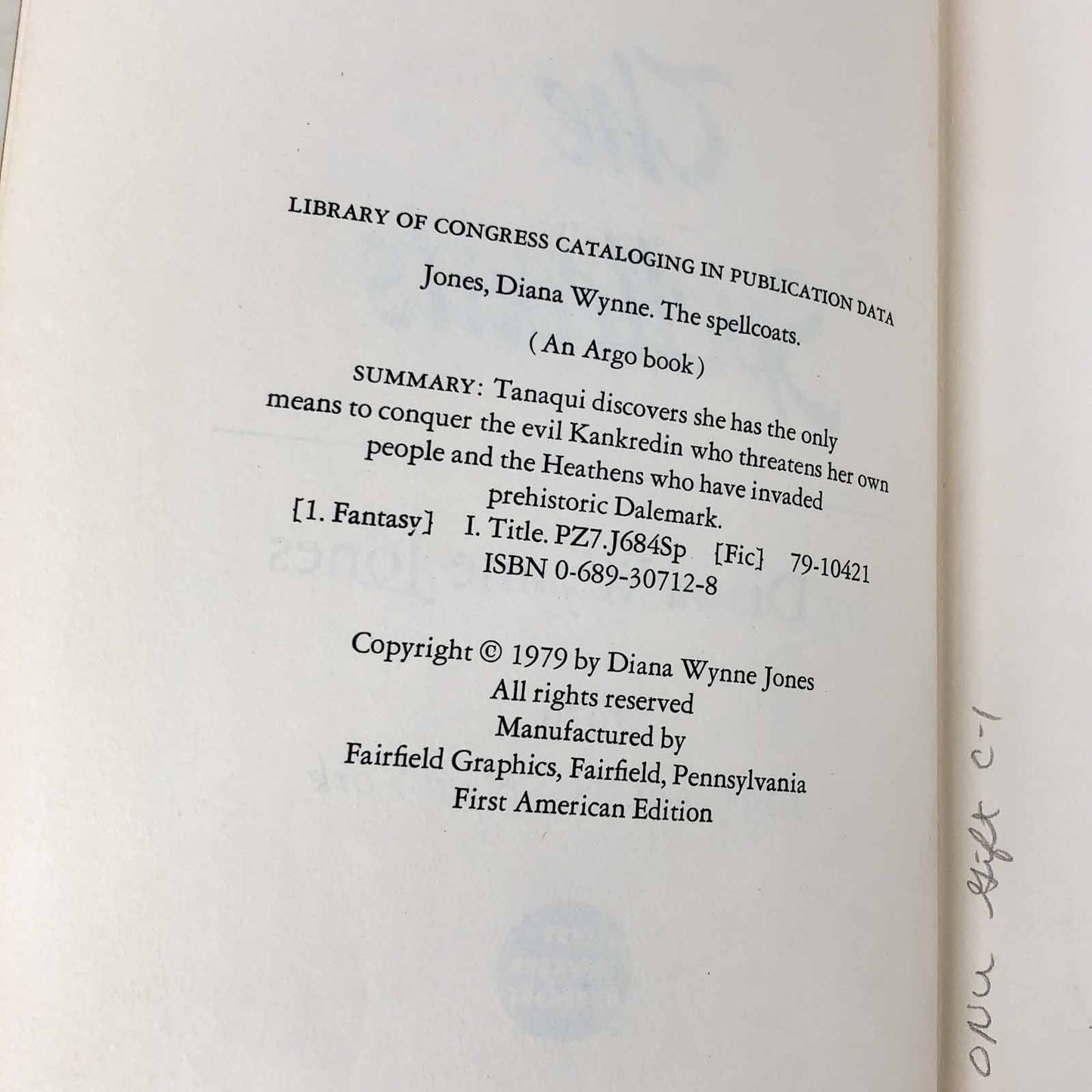 The Spellcoats by Diana Wynne Jones [U.S. FIRST EDITION • FIRST PRINTING] 1979