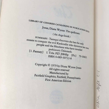 The Spellcoats by Diana Wynne Jones [U.S. FIRST EDITION • FIRST PRINTING] 1979