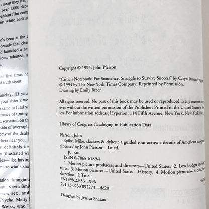Spike, Mike, Slackers & Dykes: A Guided Tour Across a Decade of American Independent Cinema by John Pierson [FIRST EDITION] - Bookshop Apocalypse