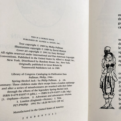 Spring Heeled Jack by Philip Pullman [U.S. FIRST EDITION / FIRST PRINTING] 1991 • Knopf