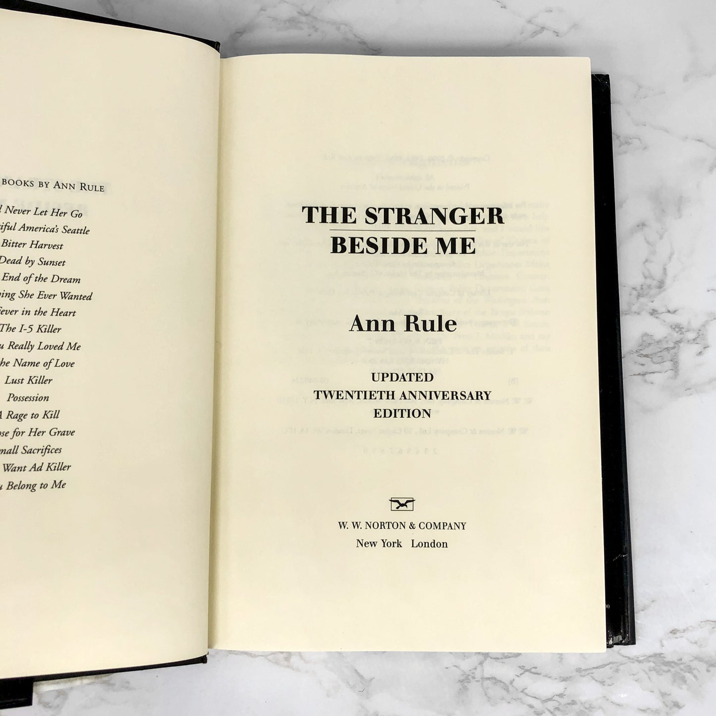 The Stranger Beside Me by Ann Rule [20th ANNIVERSARY HARDCOVER] 2000