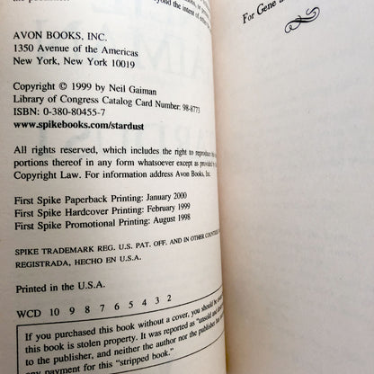 Stardust by Neil Gaiman [FIRST PAPERBACK EDITION / 2000]