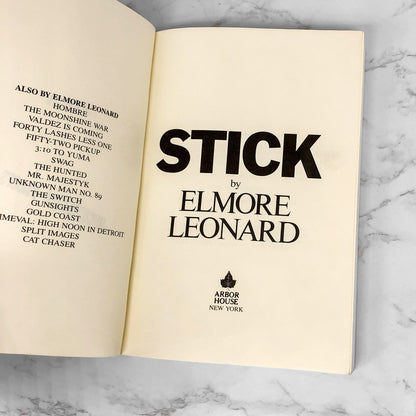 Stick by Elmore Leonard [ADVANCE READER'S COPY] 1983 • Uncorrected Proof • Arbor House