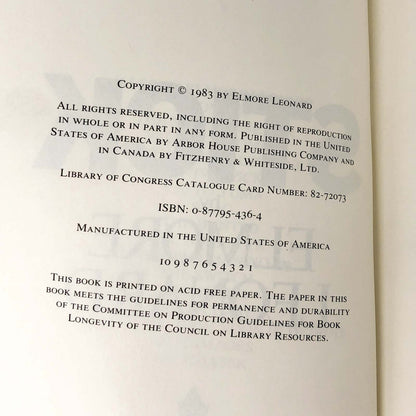 Stick by Elmore Leonard [ADVANCE READER'S COPY] 1983 • Uncorrected Proof • Arbor House