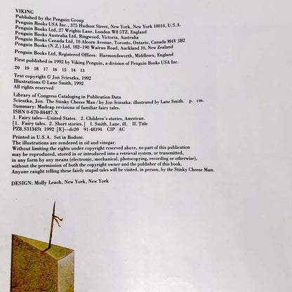 The Stinky Cheese Man & Other Fairly Stupid Tales by Jon Scieszka [FIRST EDITION] 1992 • Viking