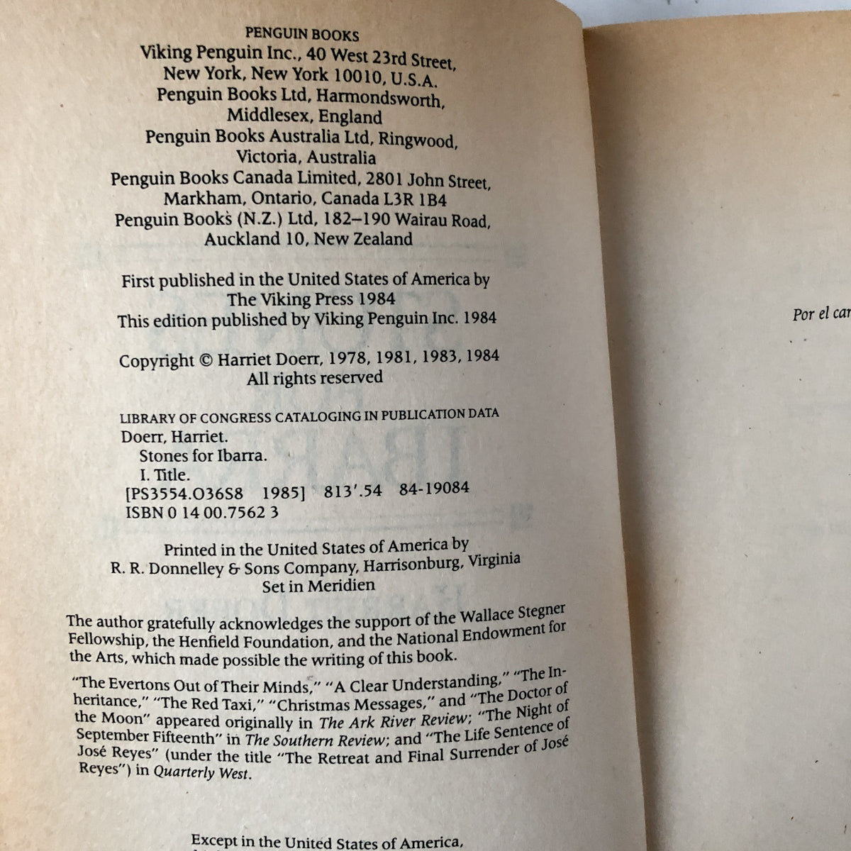 Stones For Ibarra by Harriet Doerr [FIRST PAPERBACK EDITION] - Bookshop Apocalypse