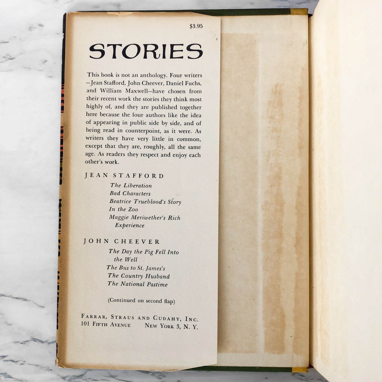 Stories by Jean Stafford, John Cheever, William Maxwell & Daniel Fuchs [FIRST EDITION / 1956]