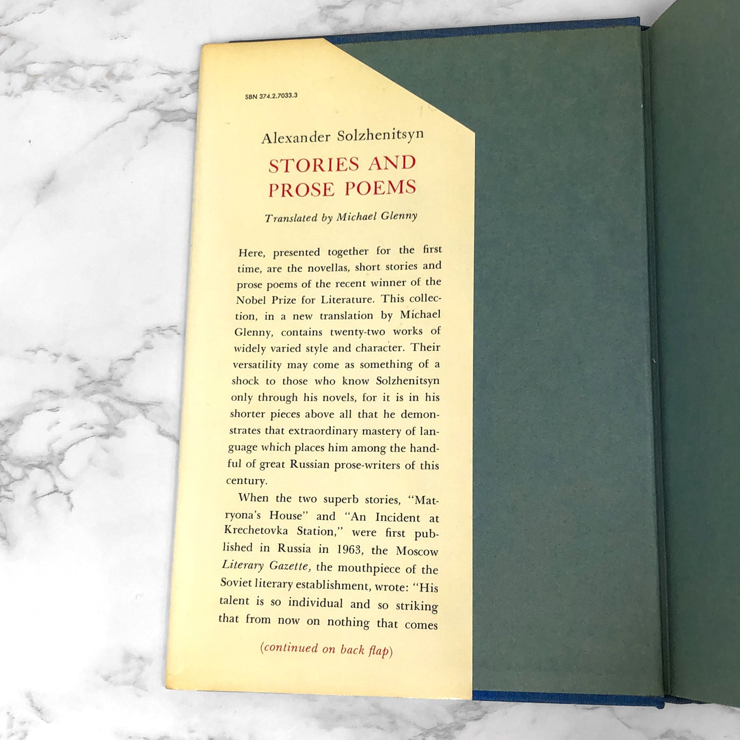 Stories and Prose Poems by Aleksandr Solzhenitsyn [FIRST EDITION] 1971 • FSG