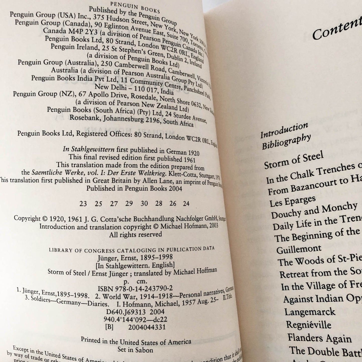 Storm of Steel by Ernst Jünger [PENGUIN CLASSICS PAPERBACK] 2004