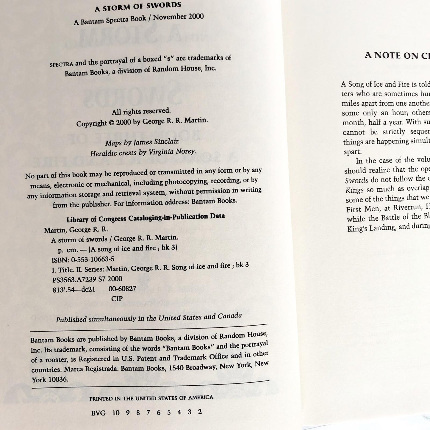 A Storm of Swords by George R.R. Martin [FIRST EDITION] 2000 • Bantam Spectra