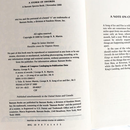 A Storm of Swords by George R.R. Martin [FIRST EDITION] 2000 • Bantam Spectra