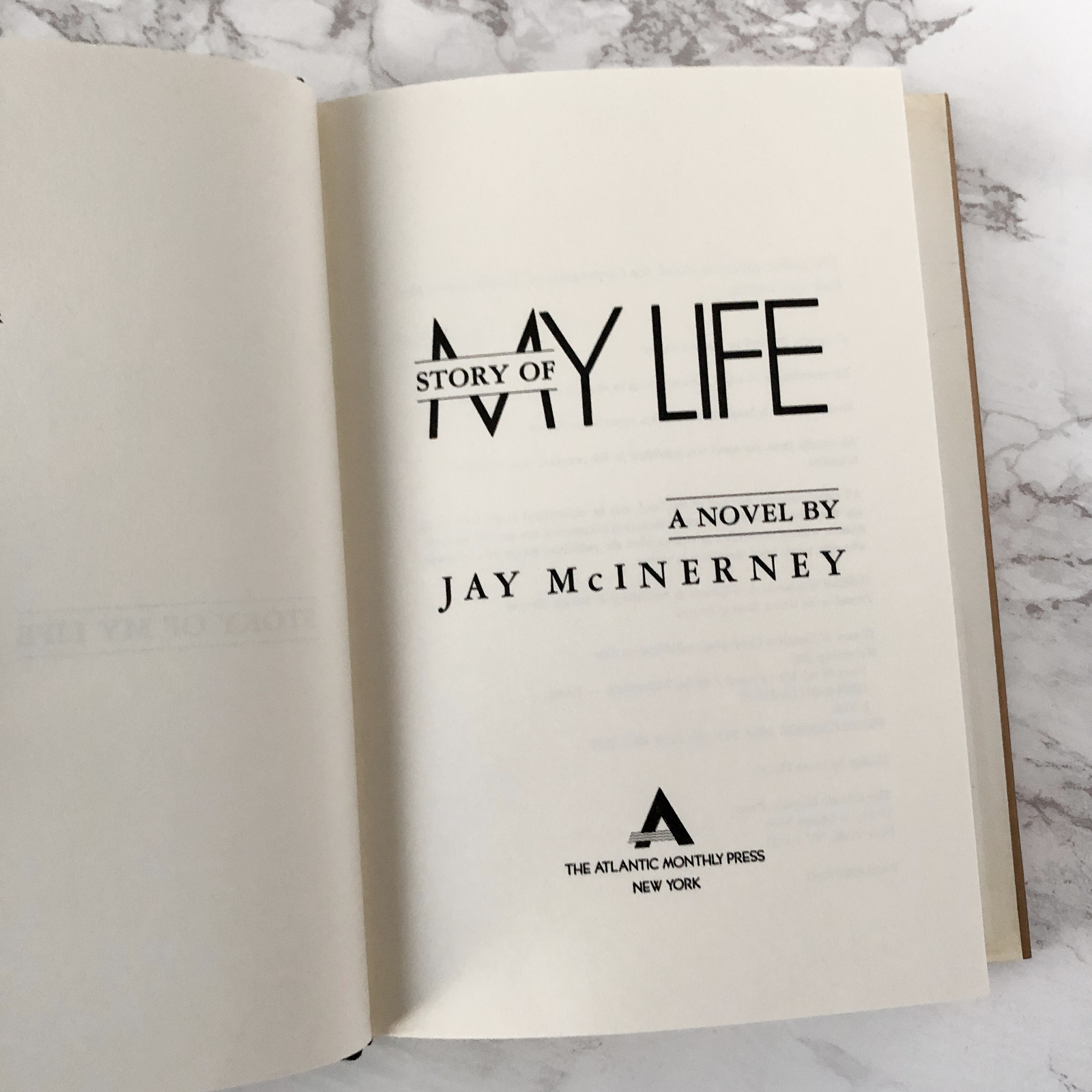 Story of my Life by Jay McInerey [FIRST EDITION] - Bookshop Apocalypse