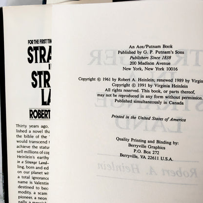 Stranger in a Strange Land [Uncut] by Robert A. Heinlein [ACE BOOK CLUB EDITION / 1991]