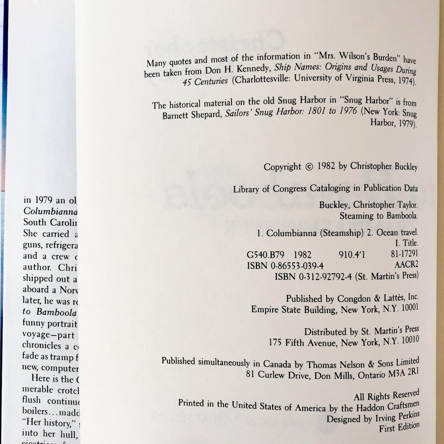 Steaming to Bamboola: The World of a Tramp Freighter by Christopher Buckley [FIRST EDITION / 1982]