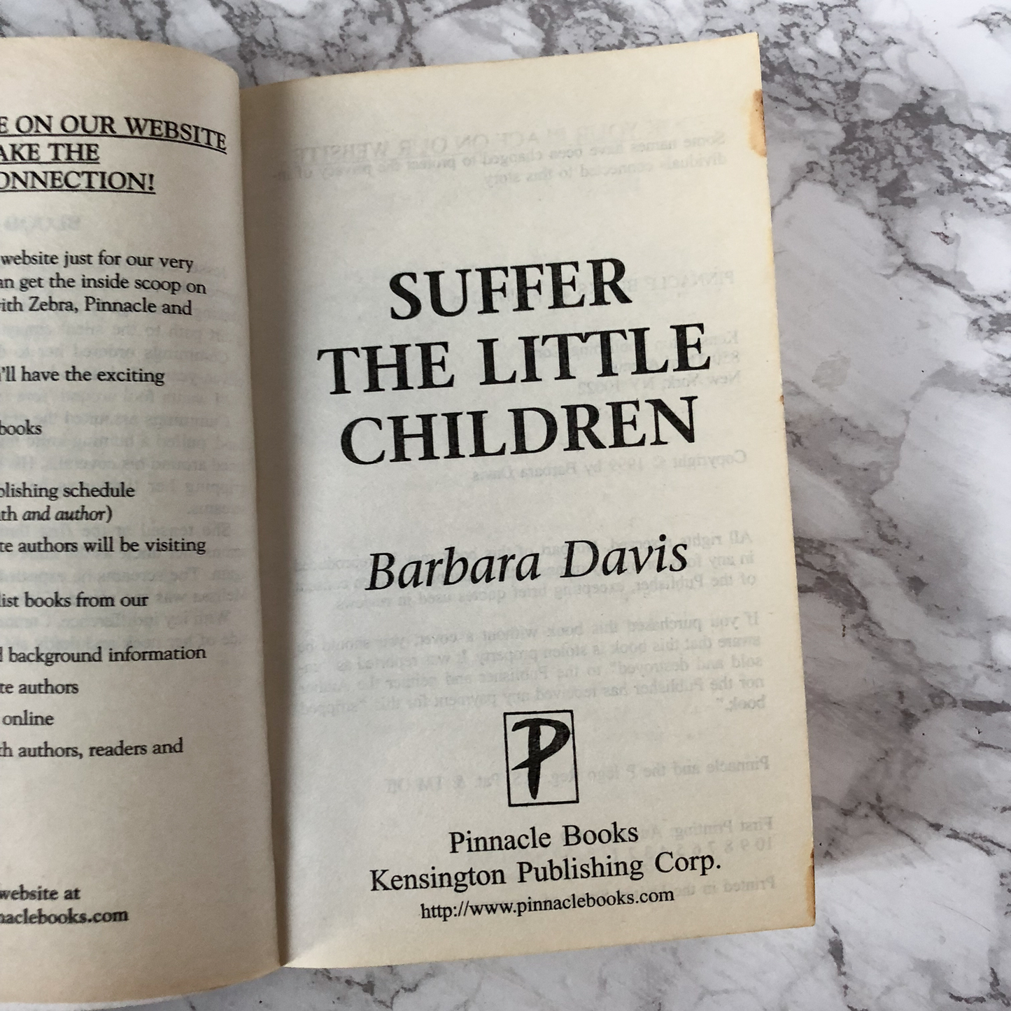 Suffer the Little Children by Barbara Davis [1999 PAPERRBACK] - Bookshop Apocalypse