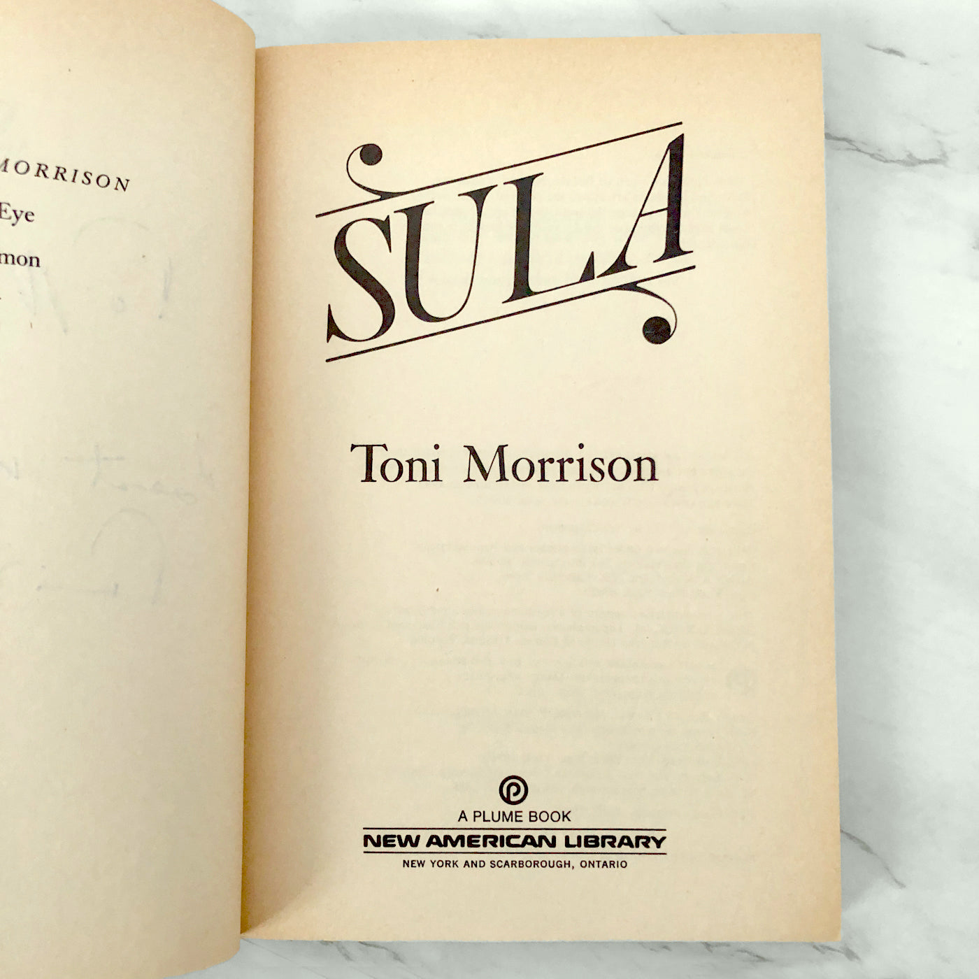 Sula by Toni Morrison SIGNED! [1982 TRADE PAPERBACK] Plume Books