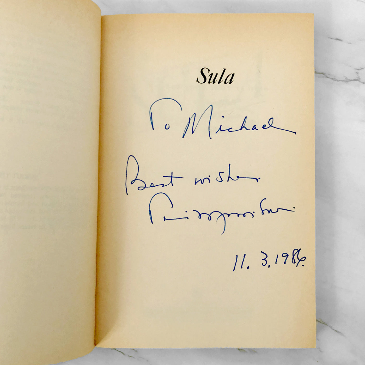 Sula by Toni Morrison SIGNED! [1982 TRADE PAPERBACK] Plume Books