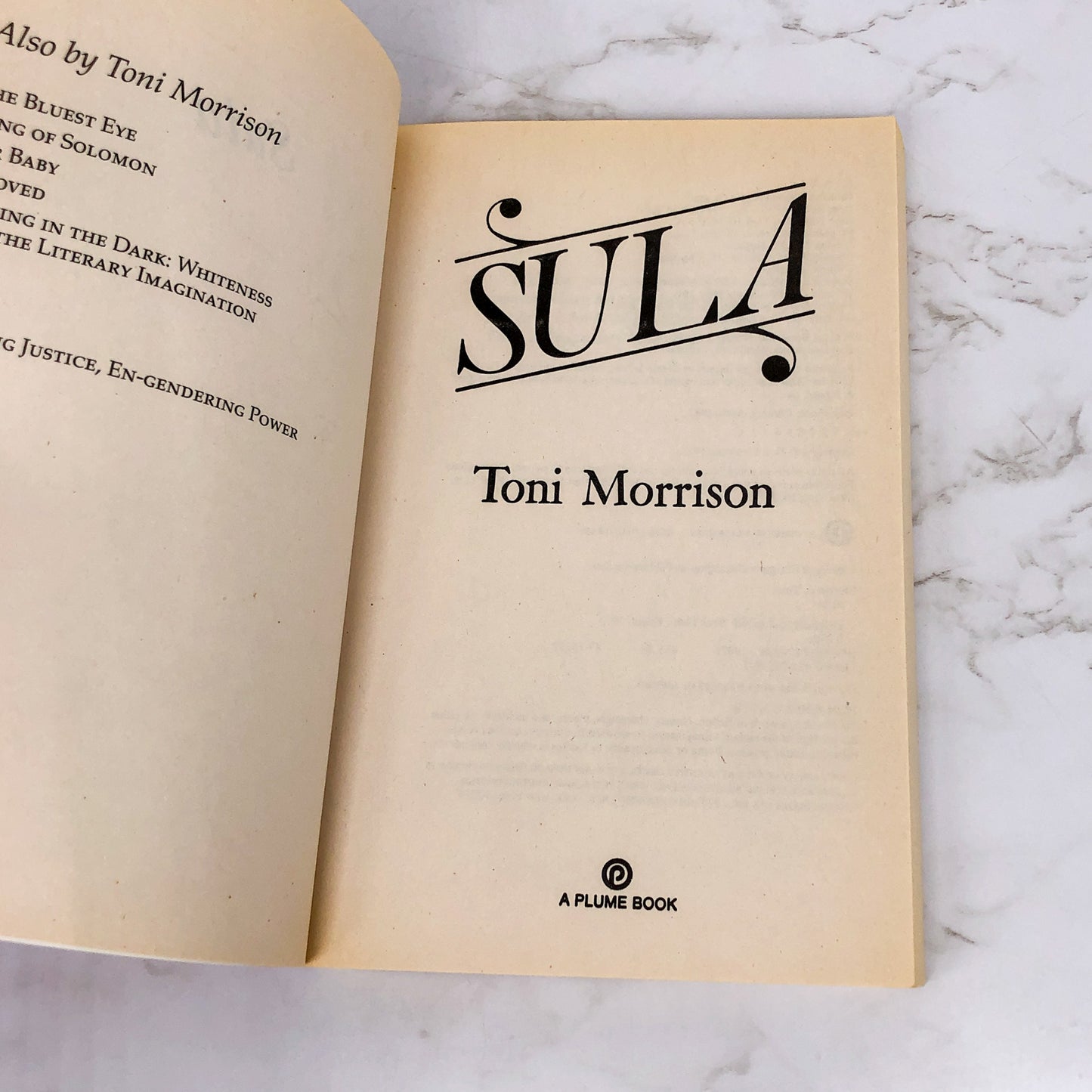 Sula by Toni Morrison [1987 TRADE PAPERBACK] • Plume