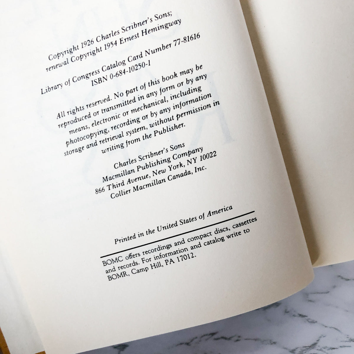 The Sun Also Rises by Ernest Hemingway [BOMC HARDCOVER EDITION] - Bookshop Apocalypse