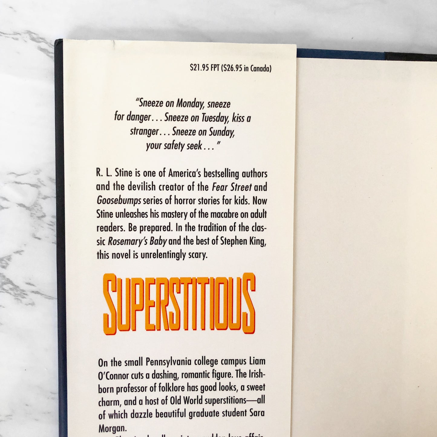 Superstitious by R.L. Stine [FIRST EDITION / FIRST PRINTING] 1995
