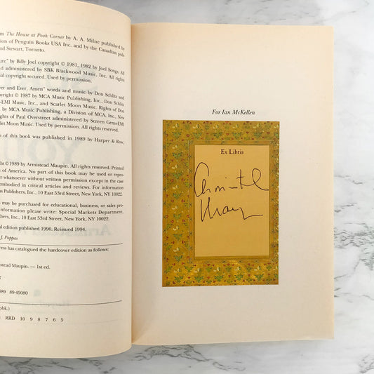 Sure of You by Armistead Maupin SIGNED! [TRADE PAPERBACK] 1994 • HarperPerennial